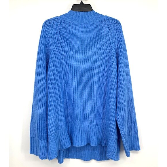 a.n.a Sweater Blue V Neck Ribbed Knit Long Sleeve Pullover - Picture 6 of 8